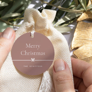 Spice   Modern Bow Simple Minimal Christmas Gift Favour Tags