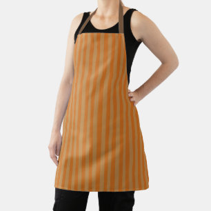 Spice Orange Soft Brown Stripe Apron