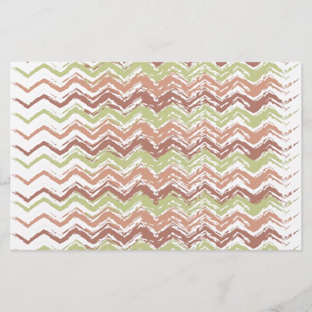 Spice Scribble Chevron ZigZag Stationery (Front)