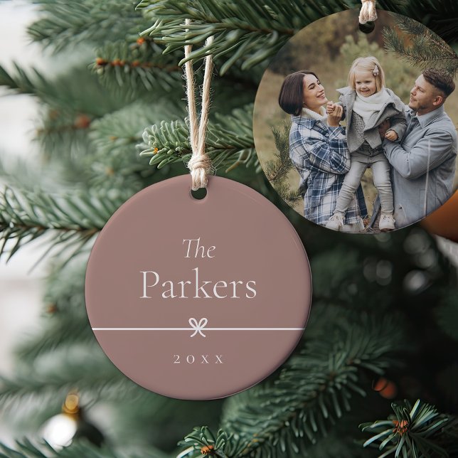 Spice | Simple Minimal Bow Photo Ceramic Tree Decoration (Creator Uploaded)