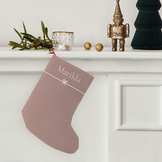 Spice | Simple Minimalist Bow Personalised Small Christmas Stocking (Creator Uploaded)