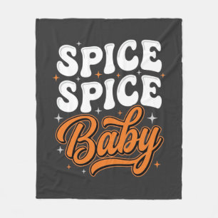 Spice Spice Baby Halloween Retro Typography Design Fleece Blanket