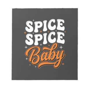 Spice Spice Baby Halloween Retro Typography Design Notepad