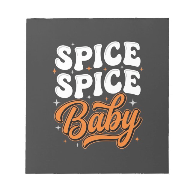 Spice Spice Baby Halloween Retro Typography Design Notepad (Front)