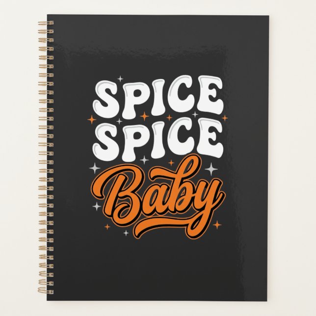 Spice Spice Baby Halloween Retro Typography Design Planner (Front)