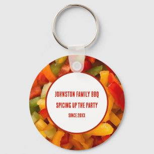 Spice Up The Party BBQ Summer Family Picnic Key Ring