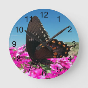 Spicebush Swallowtail Butterfly Round Clock