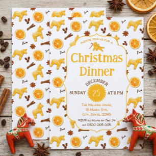 Spiced Christmas Citrus Dinner Invitation Card