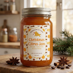 Spiced Christmas Citrus Jam Jar Favour Food Label