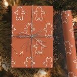 Spiced Cookie Brown BE562F Gingerbread Man Wrapping Paper<br><div class="desc">Christmas wrapping paper. Printed in a beautiful spiced cookie ginger brown colour. Gorgeous Boho brown with a white gingerbread man pattern. Spiced Cookie Brown BE562F Gingerbread Man Wrapping Paper.</div>
