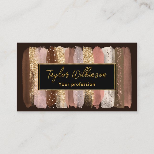 Spiced Latte Brush Strokes Business Card (Front)
