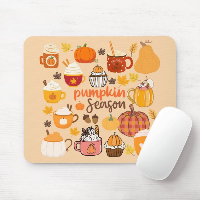 Spiced Pumpkin Season Mouse Pad (With Mouse)