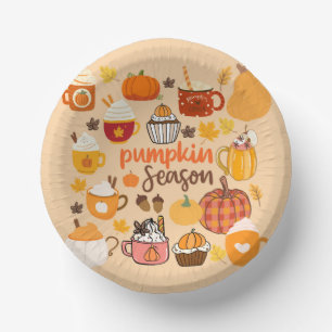 Spiced Pumpkin Season Paper Plate