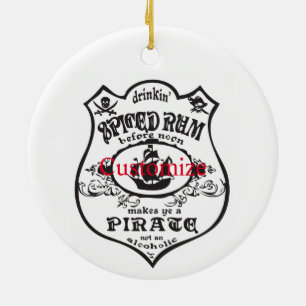 Spiced Rum Pirate Drink Thunder_Cove Ceramic Tree Decoration