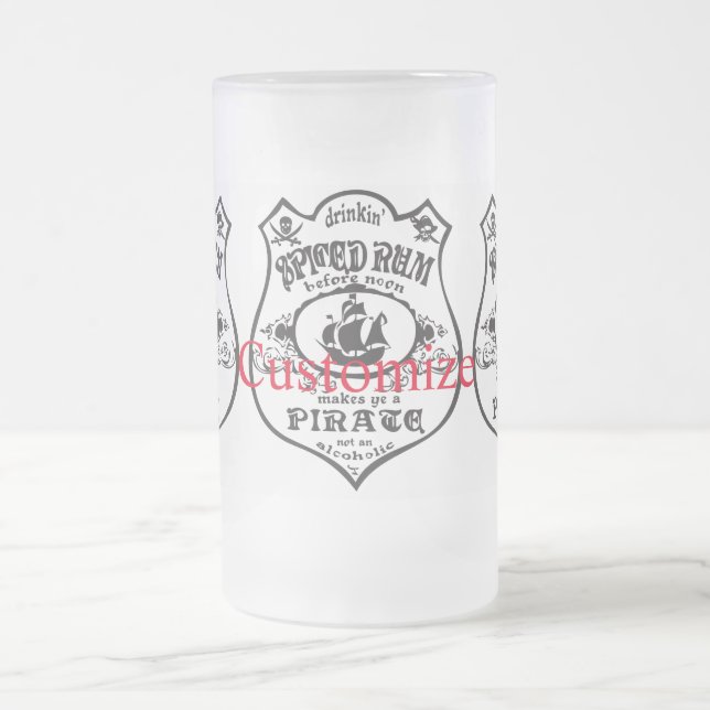 Spiced Rum Pirate Drink Thunder_Cove  Frosted Glass Beer Mug (Center)