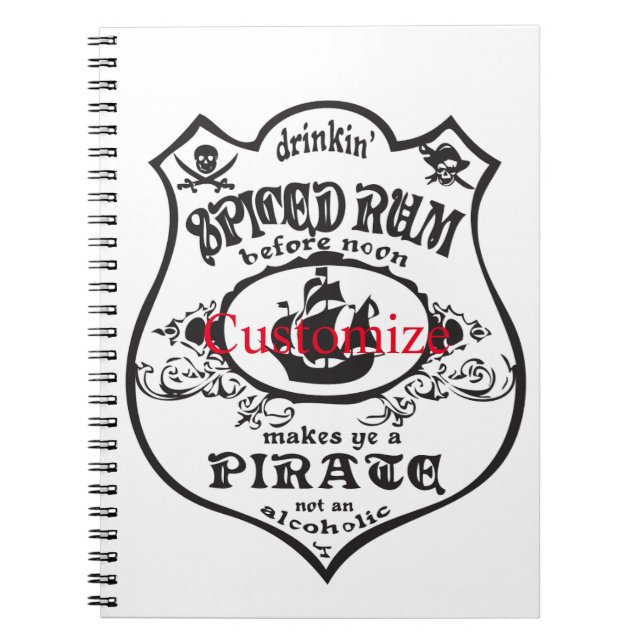 Spiced Rum Pirate Drink Thunder_Cove  Notebook (Front)