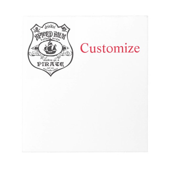 Spiced Rum Pirate Drink Thunder_Cove  Notepad (Front)