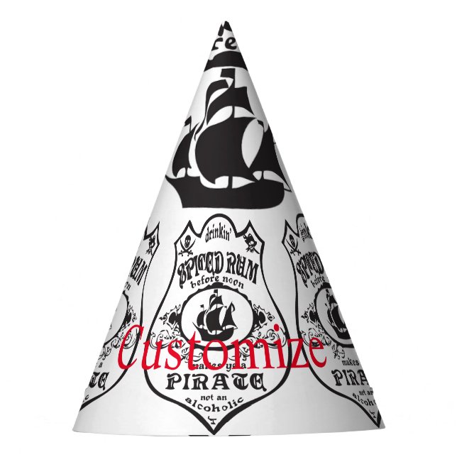Spiced Rum Pirate Drink Thunder_Cove Party Hat (Front)