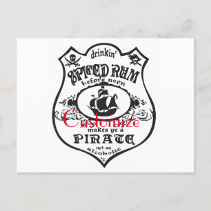 Spiced Rum Pirate Drink Thunder_Cove Postcard