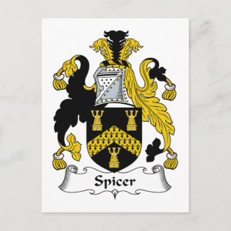 Spicer Family Crest Postcard