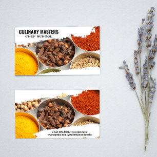 Spices and Herbs in Tin Containers Business Card