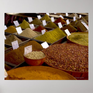 Spices in farmer's market poster