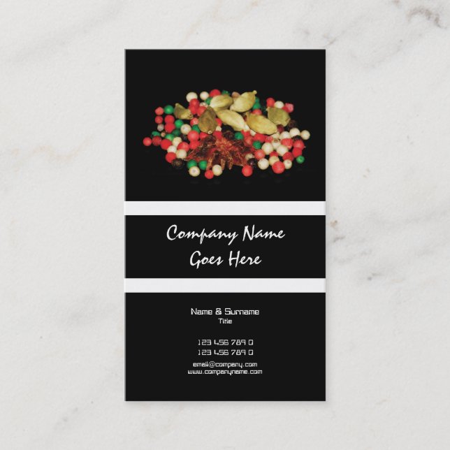 Spices indian oriental CUSTOM business profile Business Card (Front)
