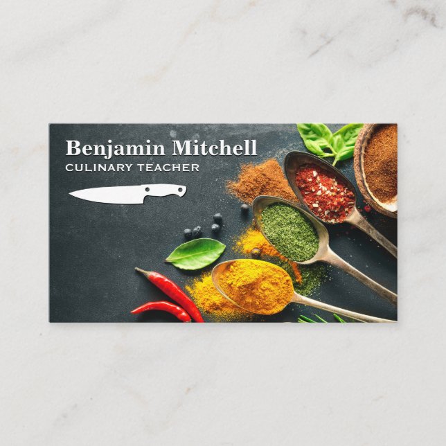 Spices on Spoons Business Card (Front)