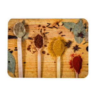 Spices on spoons magnet