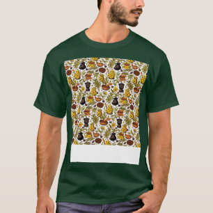 Spices Seamless Pattern Seasoning Herbs Jar India  T-Shirt