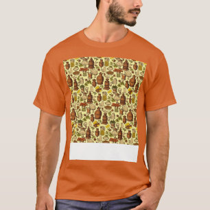 Spices Seamless Pattern Seasoning Herbs Jar India  T-Shirt