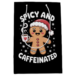Spicy And Caffeinated Christmas Gingerbread Coffee Medium Gift Bag