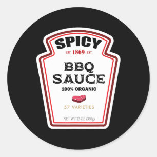 Spicy Bbq Sauce Bottle Label Funny Halloween Costu