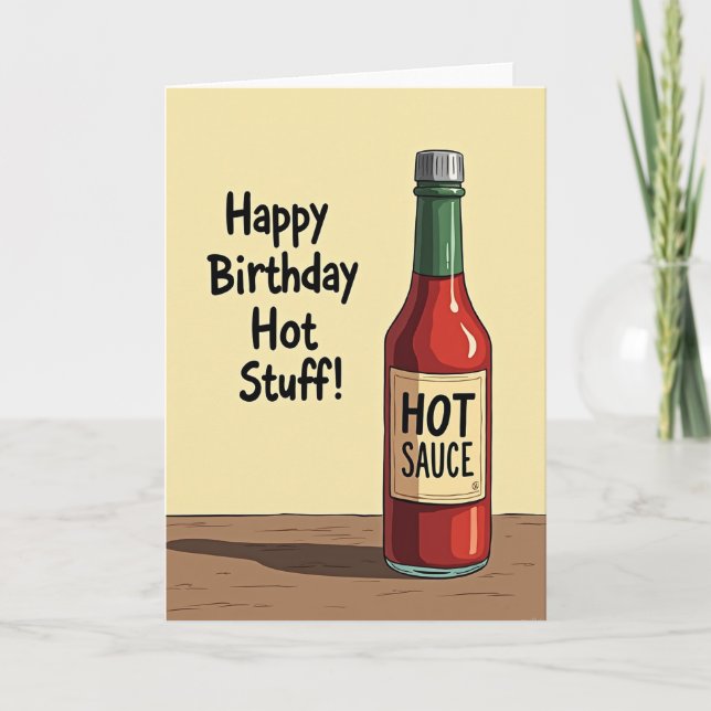 Spicy Bottle Birthday Card (Front)