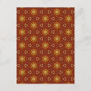 Spicy Brown Yellow Masala Pattern Holiday Postcard