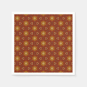 Spicy Brown Yellow Masala Pattern Napkin