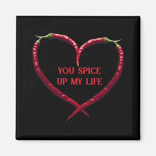 Spicy Chilli Pepper Heart  Magnet (Front)