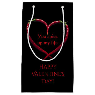 Spicy Chilli Pepper Heart Small Gift Bag