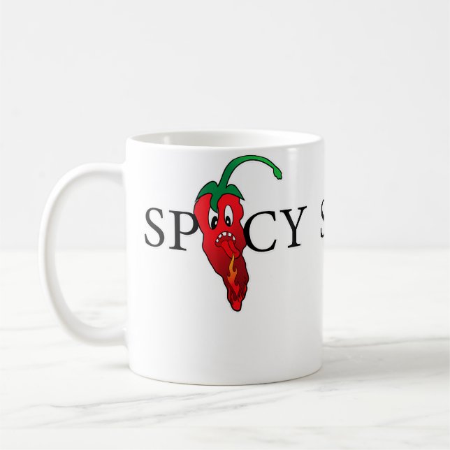 Spicy Chilly Pepper Emoticon Spicy Emoticon Chilly Coffee Mug (Left)