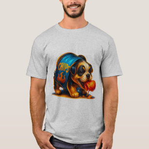 Spicy Chips Puppy T-Shirt Funny Cute Dog Snack D