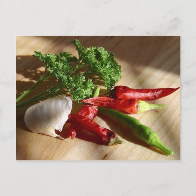 Spicy cuisine art postcard (Front)