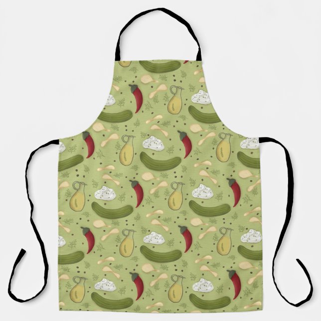 Spicy dill pickle Potato chip design Apron (Front)