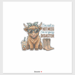 Spicy Disaster Highland Cow Coffee Western Shirt D