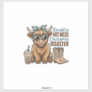 Spicy Disaster Highland Cow Coffee Western Shirt D