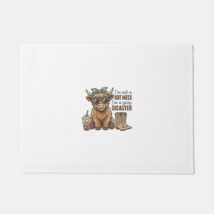 Spicy Disaster Highland Cow Coffee Western Shirt D Doormat