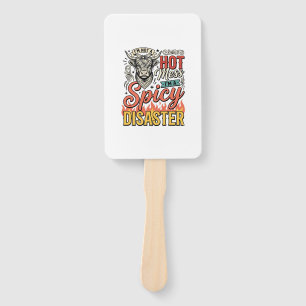 Spicy Disaster Highland Cow Vintage Western Shirt Hand Fan