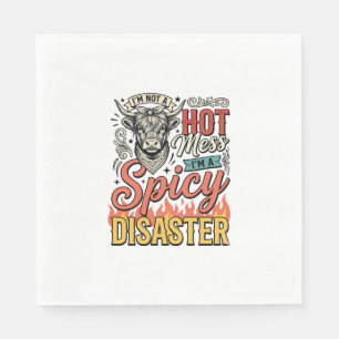 Spicy Disaster Highland Cow Vintage Western Shirt Napkin