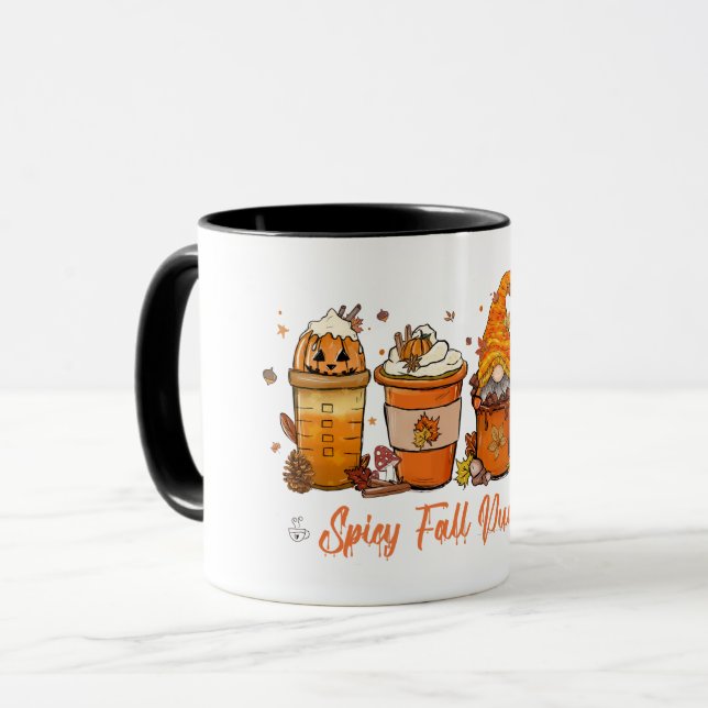 Spicy Fall Pumpkins Gnome  Mug (Front Left)