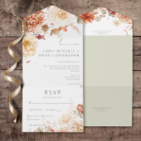 Spicy Fall Rust & Blush Boho Floral Dinner