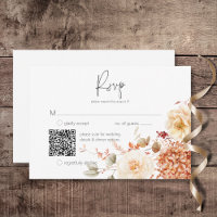 Spicy Fall Rust & Blush Boho Floral QR Code
